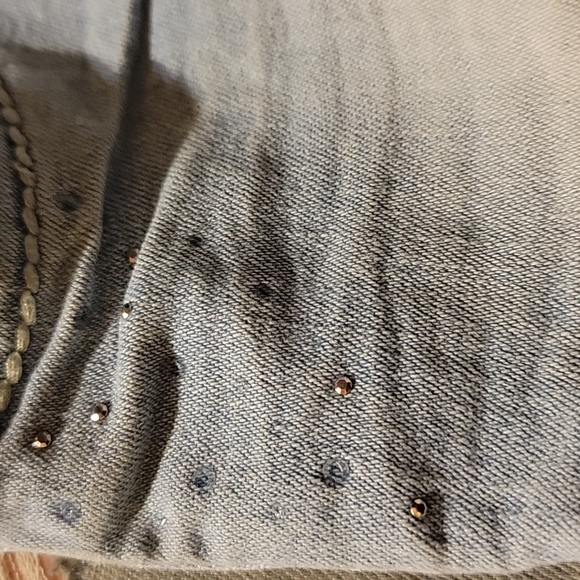 Girl's Lei Alexa Low-rise Slimboot Lt Blue Jeans Rhinestones Embroider Sz 4 - Picture 9 of 10